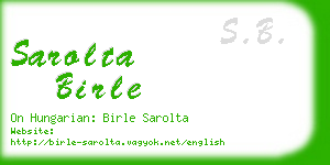 sarolta birle business card